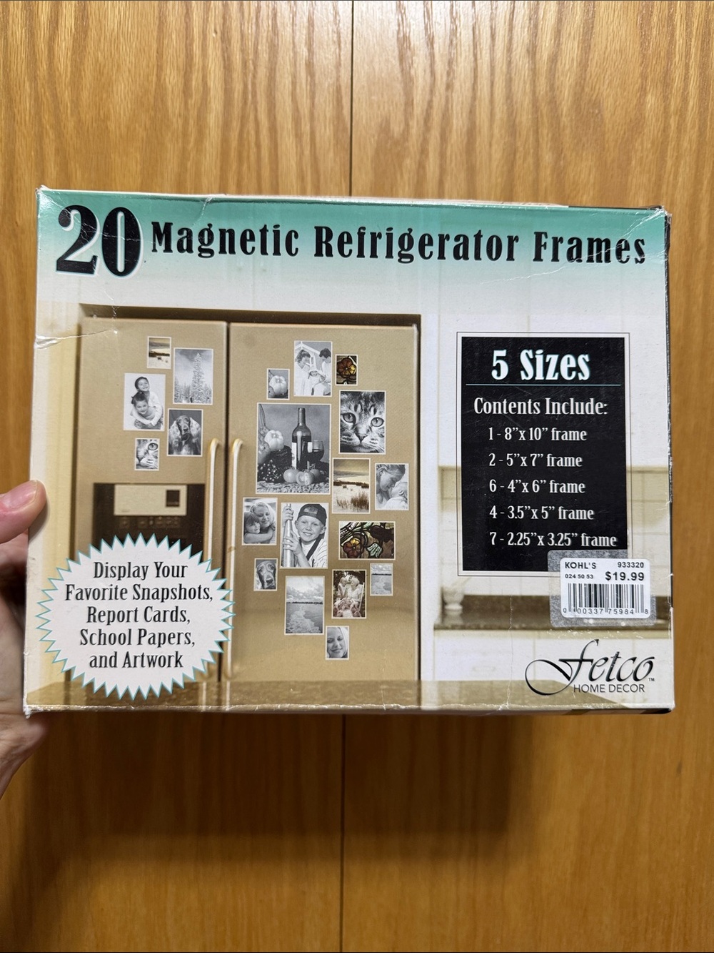 Fetco White and Black Magnetic Refrigerator Frame Set - 20 Pack